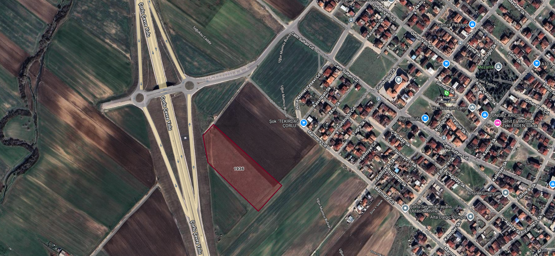 Tekirdağ Ergene Sağlık Mahallesinde 285m² Satılık Tarla Hissesi